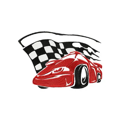 Tribal racing 2 embroidery design showcasing dynamic motifs for auto and moto enthusiasts on fabric.