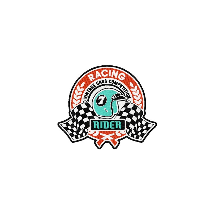 Retro Vintage Racing label embroidery design - Embroidery Design
