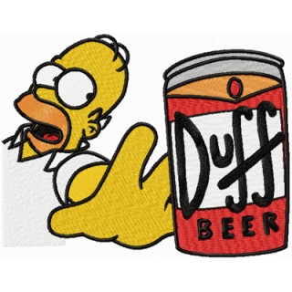 Homer Simpson like beer embroidery design - Embroidery Design