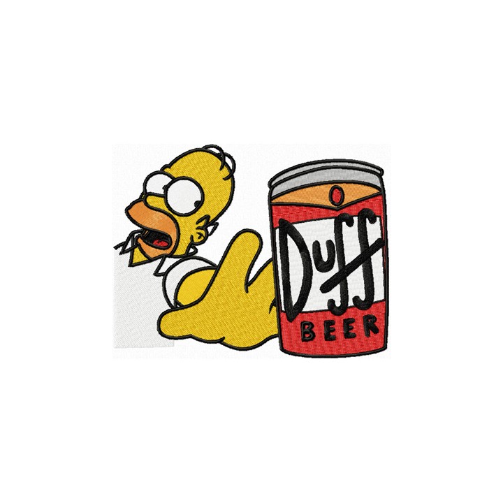 Homer Simpson like beer embroidery design - Embroidery Design