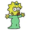 Maggie Simpson embroidery design featuring the beloved character, ideal for stitching on t-shirts and hoodies.