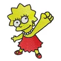 Lisa Simpson 1 embroidery design featuring a playful depiction of Lisa from The Simpsons, ideal for crafting.
