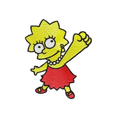 Lisa Simpson 1 embroidery design featuring a playful depiction of Lisa from The Simpsons, ideal for crafting.