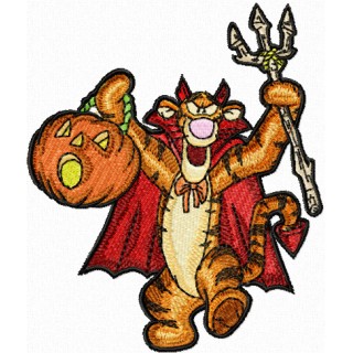 Tigger celebrates Halloween embroidery design - Embroidery Design