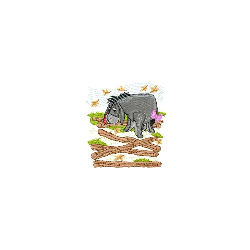 Eeyore 2 embroidery design showcasing a whimsical stitched motif of the beloved character for crafting projects.