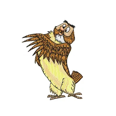 Preview of an owl embroidery design featuring intricate details, perfect for stitching on t-shirts and tote bags.