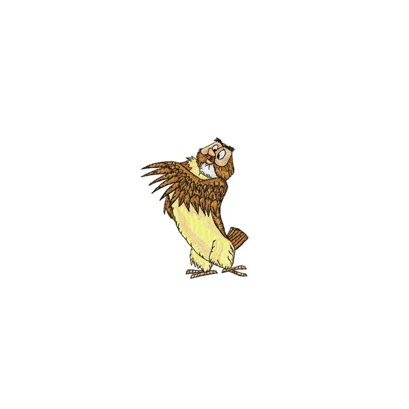 Preview of an owl embroidery design featuring intricate details, perfect for stitching on t-shirts and tote bags.