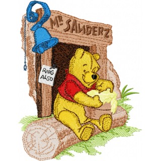 Winnie Pooh and honey embroidery design - Embroidery Design