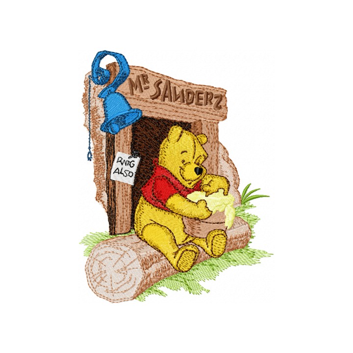 Winnie Pooh and honey embroidery design - Embroidery Design