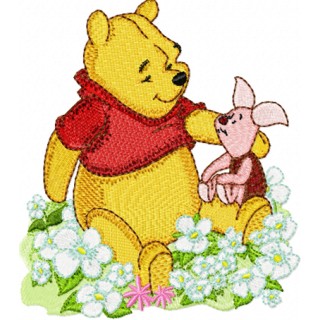 Winnie Pooh and Piglet embroidery design - Embroidery Design