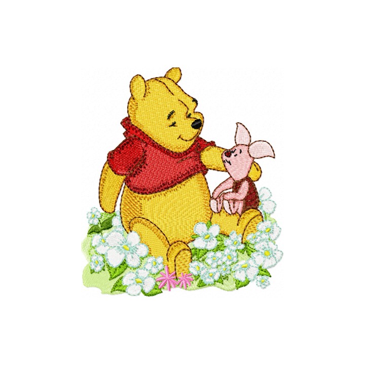 Winnie Pooh and Piglet embroidery design - Embroidery Design
