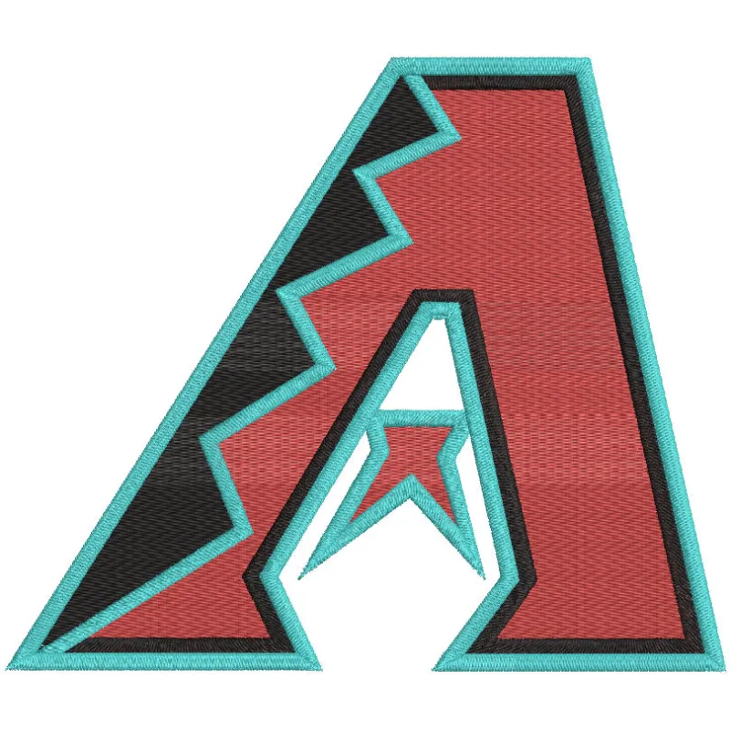 Embroidery design preview of the Arizona Diamondbacks primary logo for 2024 featuring vibrant colors.
