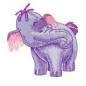 Heffalump 1 embroidery design featuring a whimsical character, ideal for stitching on baby onesies or tote bags.