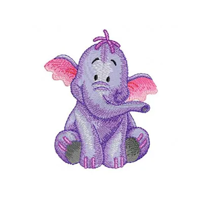 Heffalump 2 embroidery design featuring a whimsical heffalump character, ideal for stitching on t-shirts and tote bags.