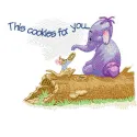 Heffalump and Roo embroidery design featuring whimsical characters, perfect for stitching on baby onesies or blankets.