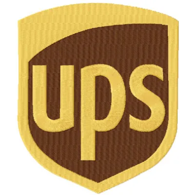 Preview of UPS logo classic embroidery design for stitching on apparel and accessories.