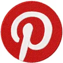 Preview of Pinterest logo embroidery design in two colors, suitable for social media-themed projects.