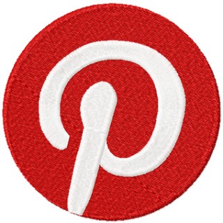 Pinterest 2 colors Logo embroidery design - Embroidery Design