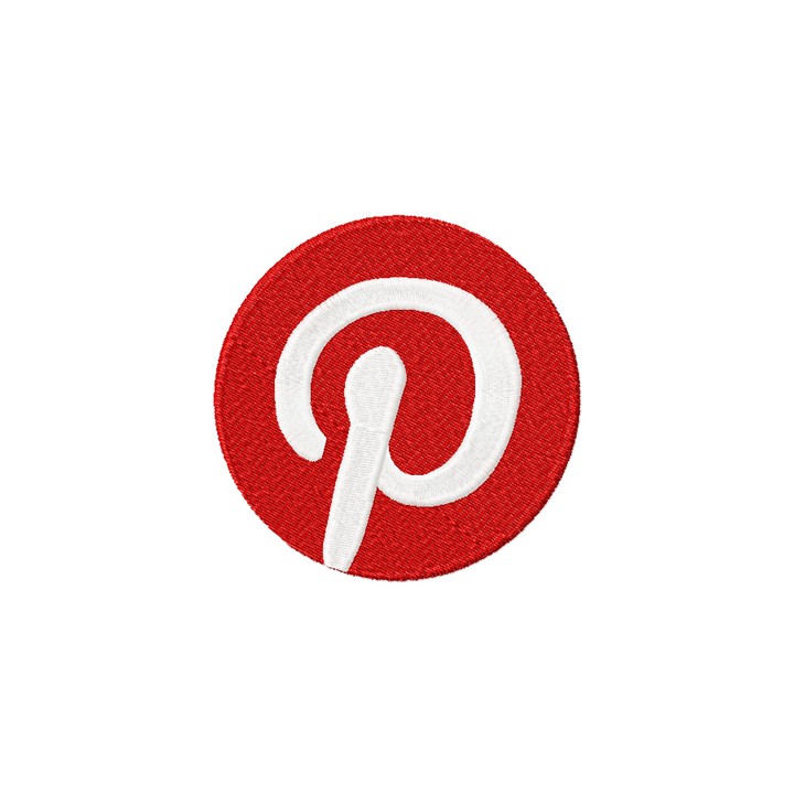Pinterest 2 colors Logo embroidery design - Embroidery Design
