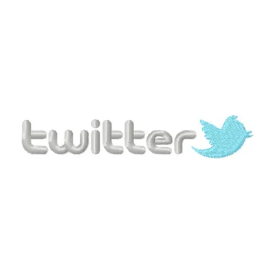 Preview of Twitter Logo embroidery design, showcasing intricate stitching patterns for social media-themed projects.