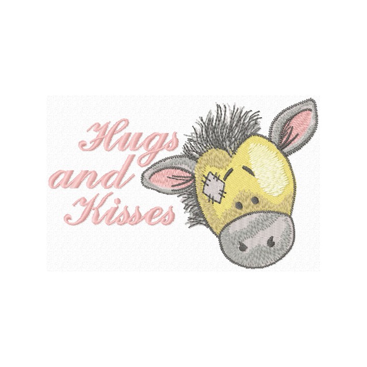 Hugs and kisses embroidery design - Embroidery Design