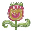 Tulip embroidery design showcasing vibrant flowers, ideal for stitching on tote bags and home decor.