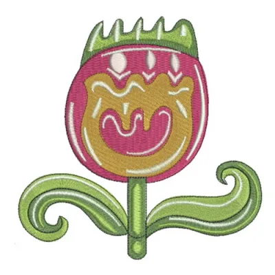 Tulip embroidery design showcasing vibrant flowers, ideal for stitching on tote bags and home decor.