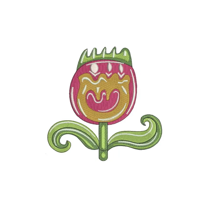 Tulip embroidery design showcasing vibrant flowers, ideal for stitching on tote bags and home decor.