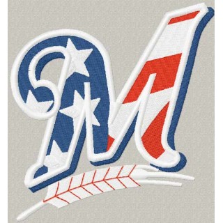 Milwaukee Brewers Flag Logo embroidery design - Embroidery Design