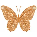 Orange lace butterfly embroidery design showcasing intricate lace patterns, perfect for adding elegance to various projects.