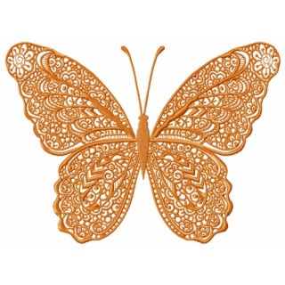 Orange lace butterfly embroidery design - Embroidery Design