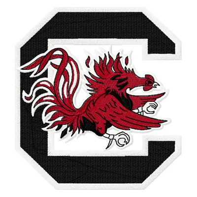Gamecock and Block C logo embroidery design, ideal for college sports apparel like t-shirts and hoodies.