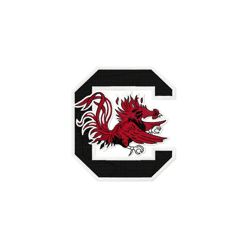 Gamecock and Block C logo embroidery design, ideal for college sports apparel like t-shirts and hoodies.
