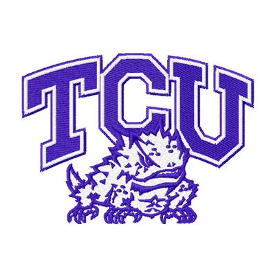 Preview of TCU Horned Frogs Logo embroidery design, ideal for stitching on apparel and accessories.