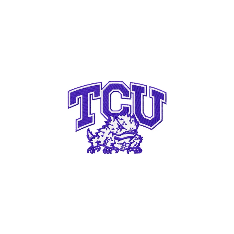 Preview of TCU Horned Frogs Logo embroidery design, ideal for stitching on apparel and accessories.
