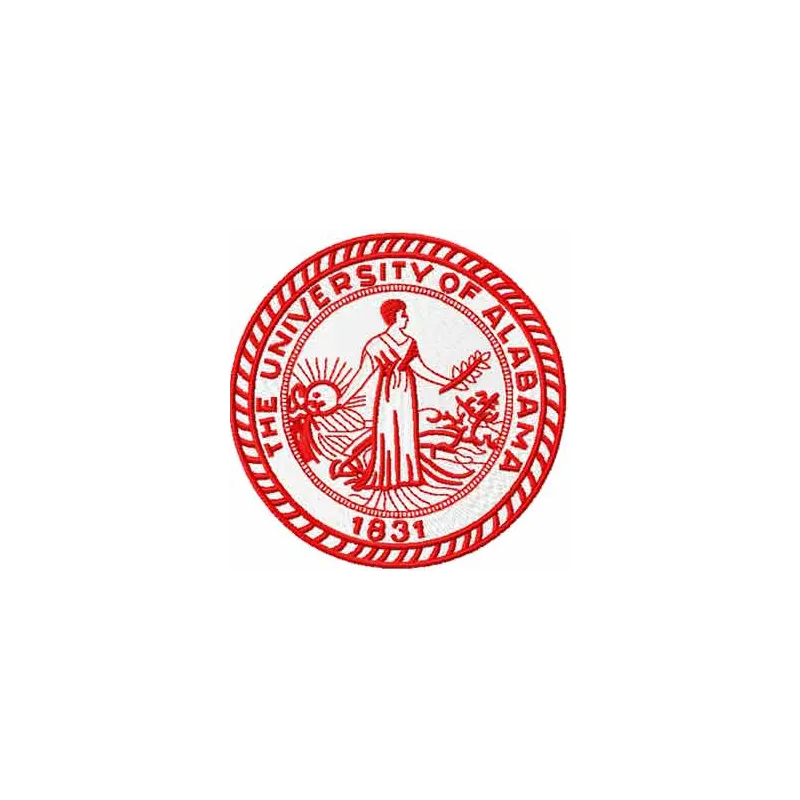 Embroidery design featuring the classic University of Alabama logo, ideal for stitching on apparel and accessories.