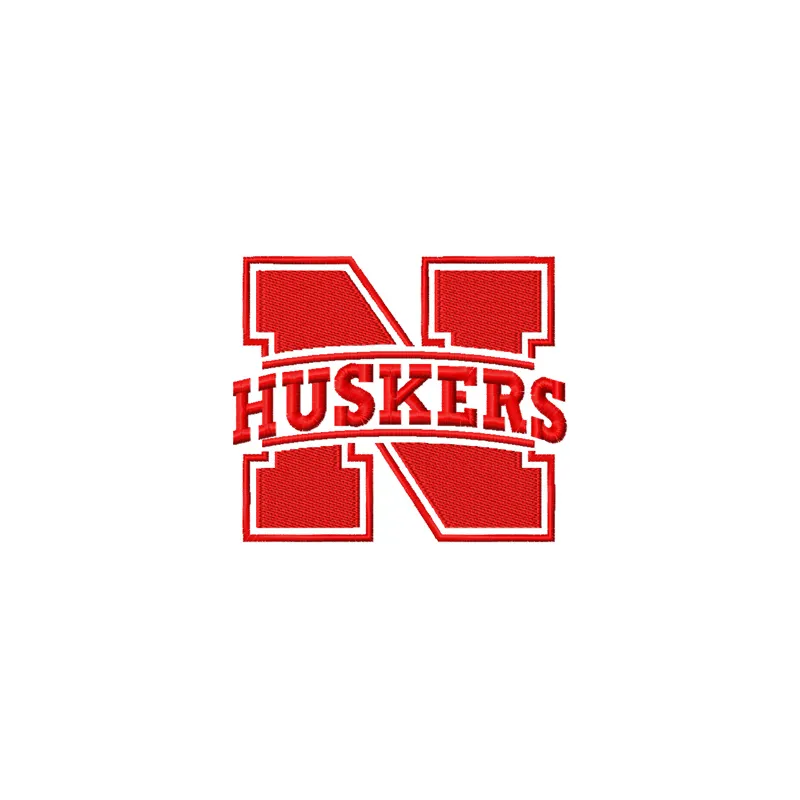 Nebraska Cornhuskers primary logo embroidery design showcasing vibrant colors for stitching on apparel and accessories.