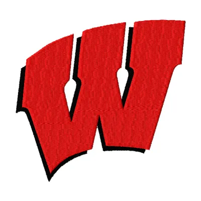 Wisconsin Badgers Logo embroidery design showcasing the iconic college sports emblem for stitching on apparel.