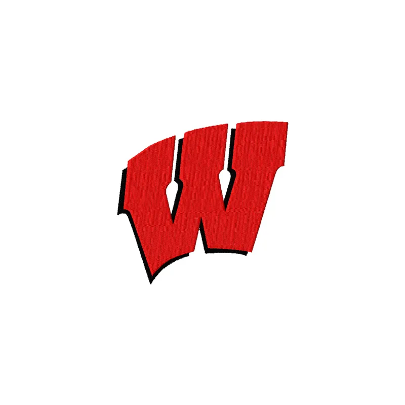 Wisconsin Badgers Logo embroidery design showcasing the iconic college sports emblem for stitching on apparel.