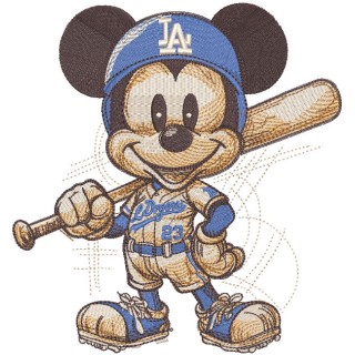 Mickey Mouse Baseball Dodgers embroidery design - Embroidery Design