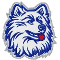 Connecticut Huskies logo embroidery design preview for college sports enthusiasts, ideal for caps and hoodies.