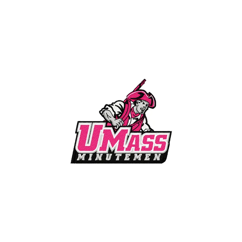 UMass Minutemen Logo embroidery design showcasing the iconic collegiate emblem for sports enthusiasts.