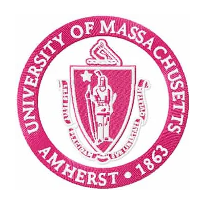 University of Massachusetts at Amherst logo embroidery design for college sports on apparel and accessories.