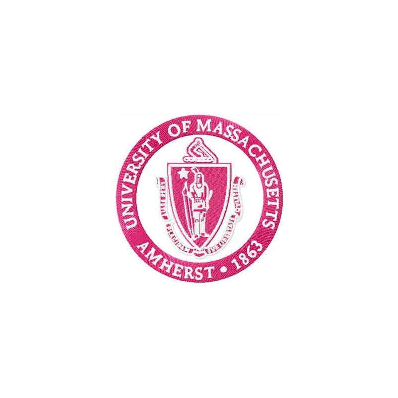 University of Massachusetts at Amherst logo embroidery design for college sports on apparel and accessories.