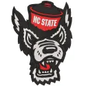 North Carolina State Angry Wolf embroidery design showcasing a fierce wolf logo, ideal for caps and hoodies.
