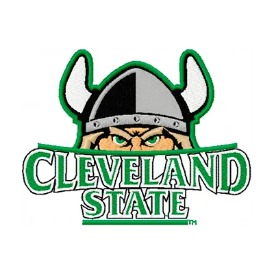 Cleveland State University Logo embroidery design for college sports, showcasing detailed stitching patterns.