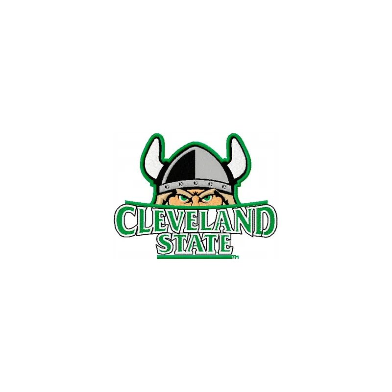 Cleveland State University Logo embroidery design for college sports, showcasing detailed stitching patterns.