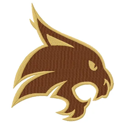 Texas State San Marcos Bobcats logo embroidery design for stitching on apparel and accessories.