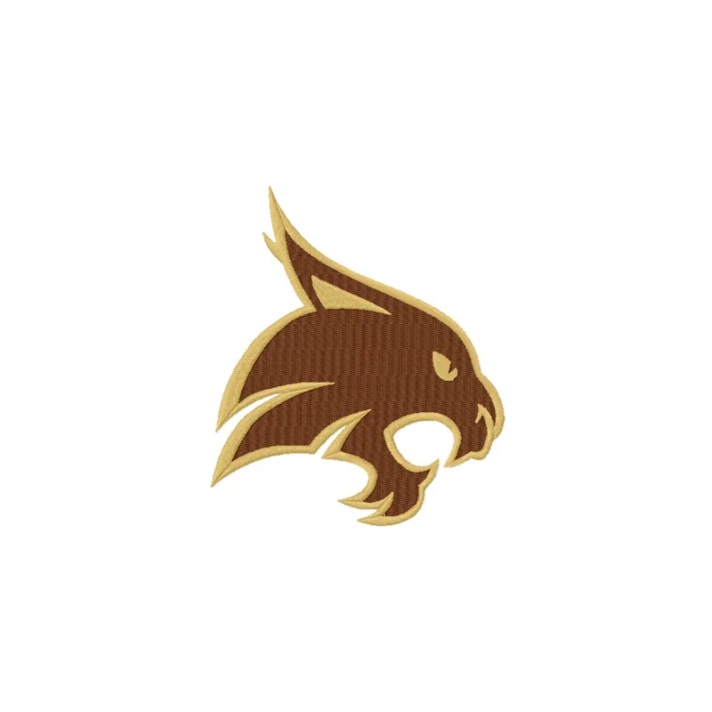 Texas State San Marcos Bobcats logo embroidery design for stitching on apparel and accessories.