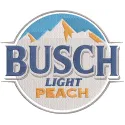 Embroidery design preview of Busch Light Peach Beer featuring vibrant colors and detailed stitching.